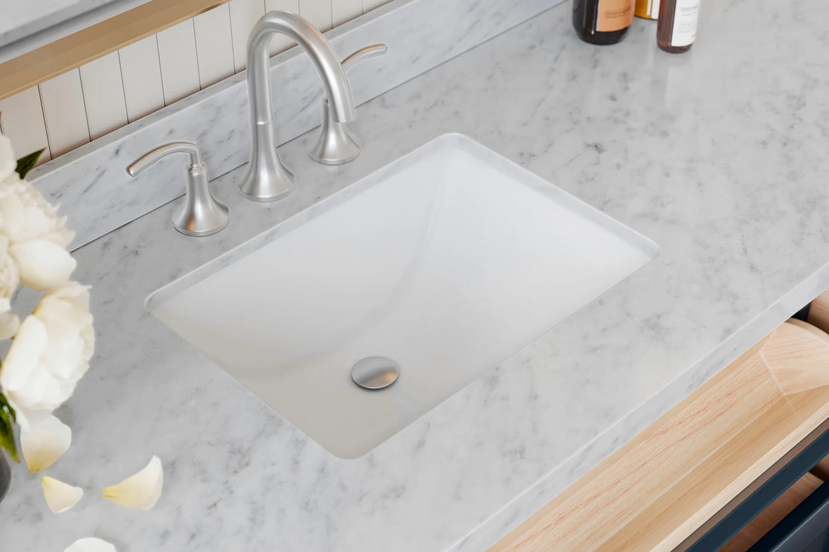 Ariel monroe 61 inch single rectangle sink bathroom vanity with countertop 1.5 inch edge