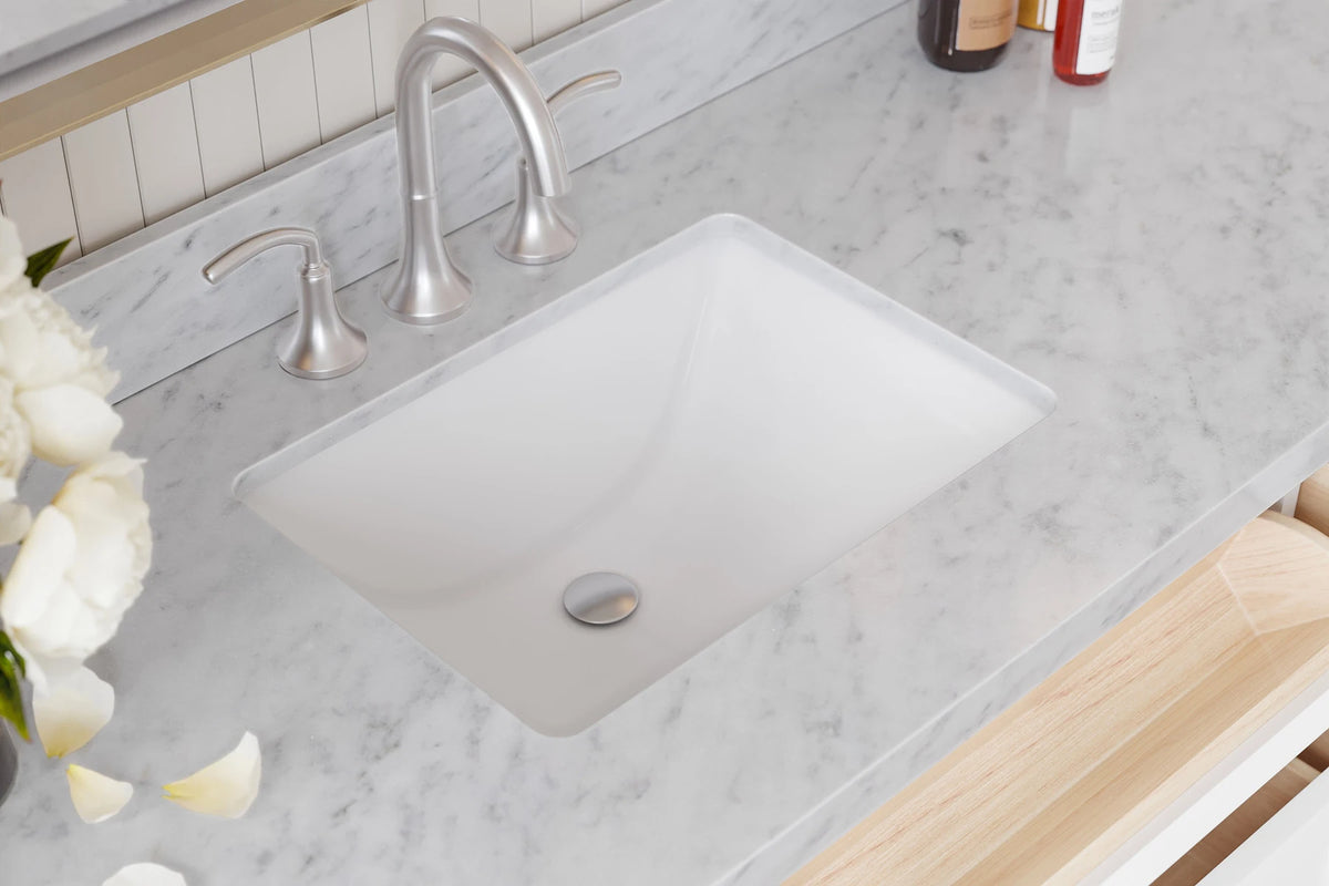Ariel monroe 61 inch single rectangle sink bathroom vanity with countertop 1.5 inch edge