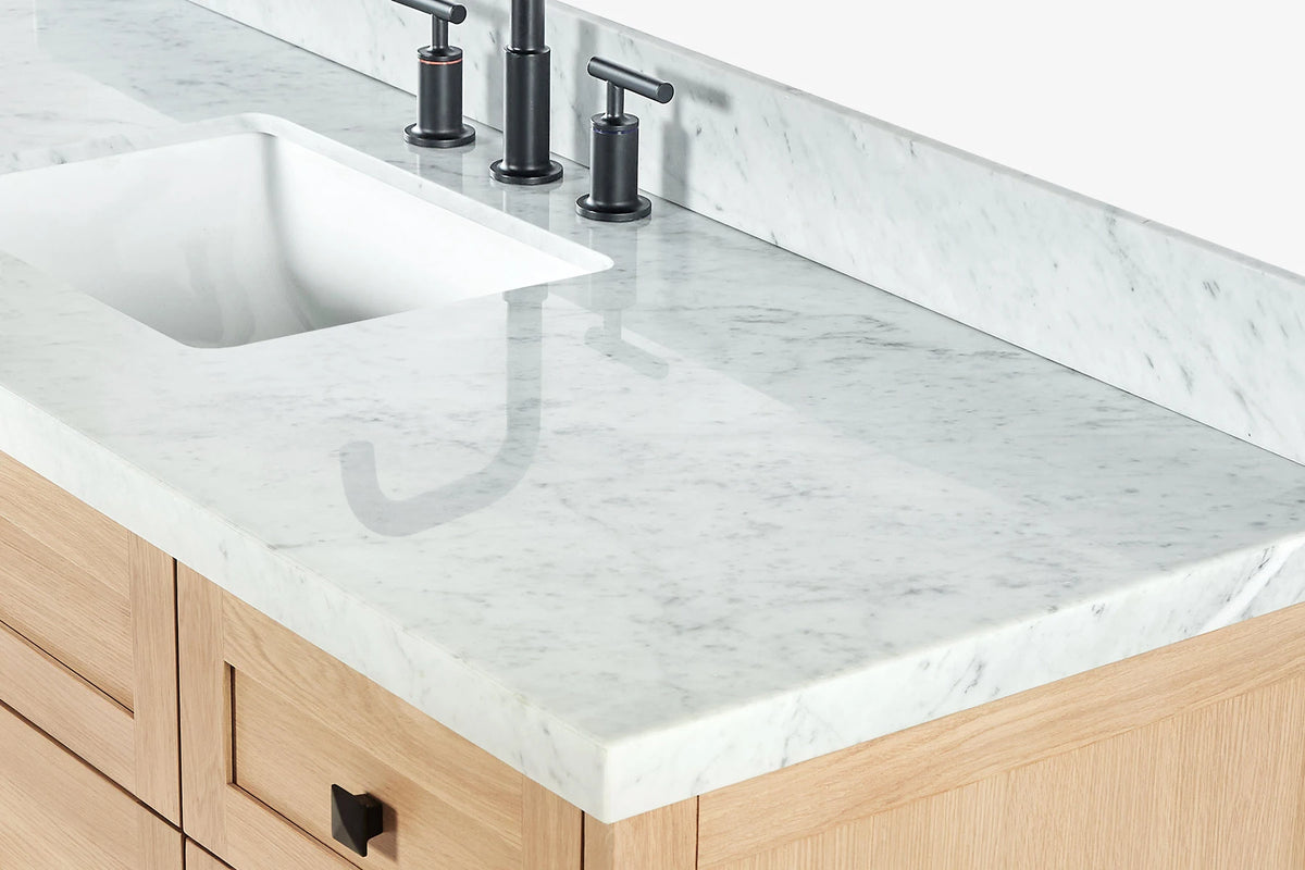 Ariel monroe 61 inch single rectangle sink bathroom vanity with countertop 1.5 inch edge
