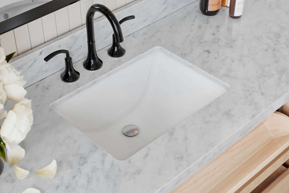 Ariel monroe 61 inch single rectangle sink bathroom vanity with countertop 1.5 inch edge