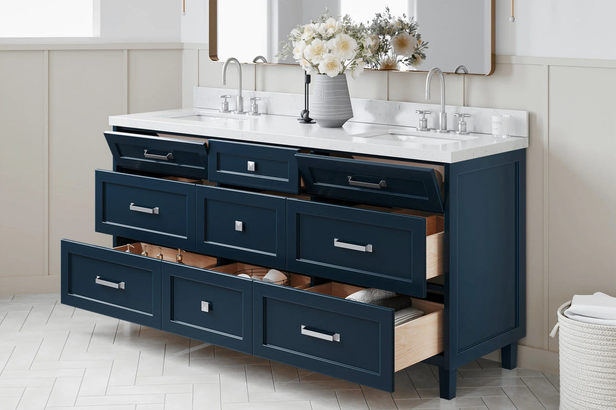 Ariel monroe 72 inch double sink base cabinet