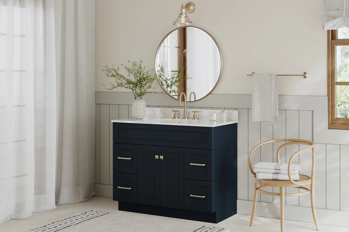 Ariel hamlet (43") single rectangle sink vanity with (0.75"& 1.5") countertop.