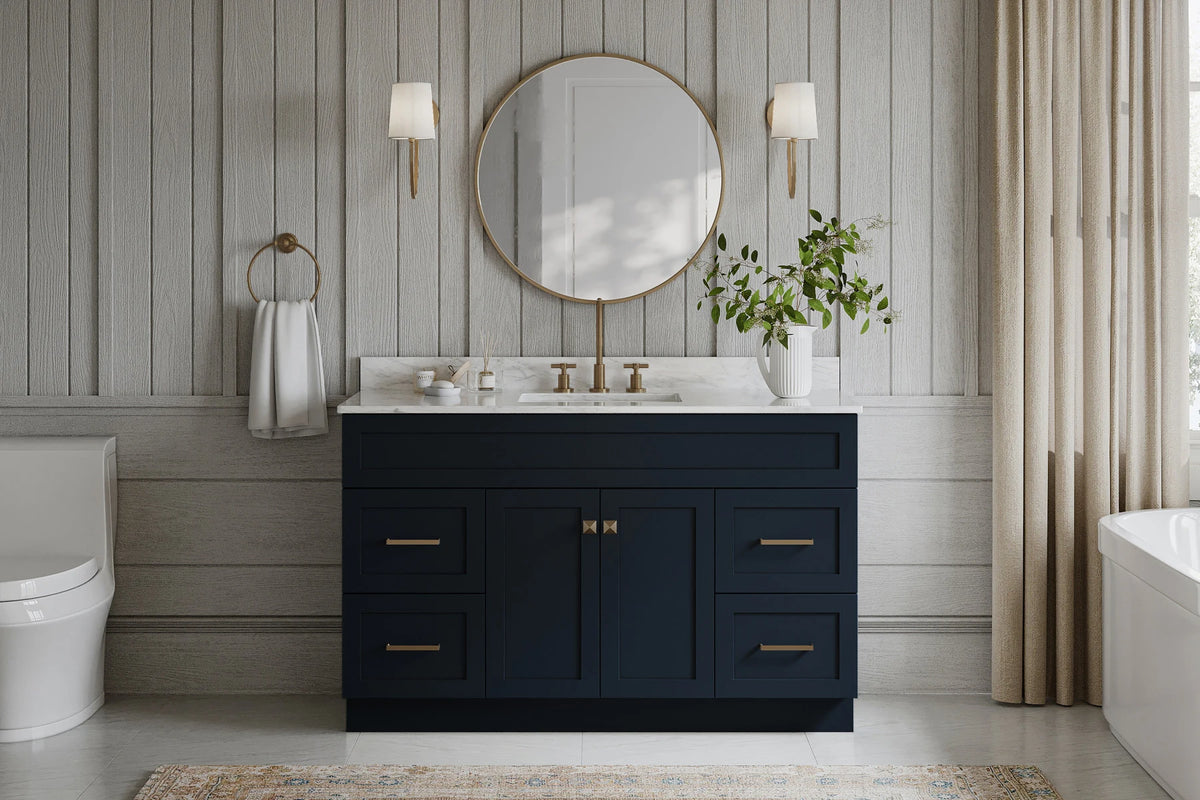 Ariel hamlet (54"& 55") single rectangle sink vanity with (0.75"& 1.5") countertop.