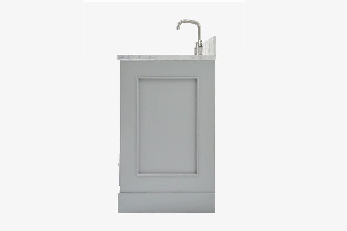 Ariel stafford 30.5 in. single rectangle sink vanity with carrara white marble countertop w/0.75" edge in white