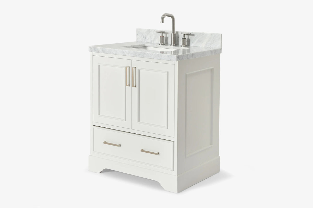 Ariel taylor (48"& 49") single rectangle sink vanity with marble (0.75" & 1.5") countertop.