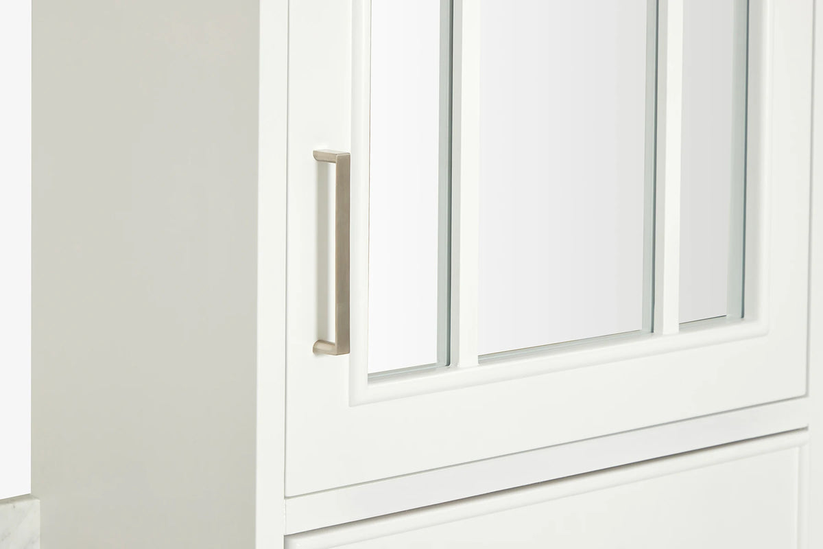 Ariel stafford 85 in. double rectangle sink vanity set with 1.5 in. carrara white marble countertops in white