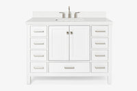 Ariel cambridge( 48"& 49") single rectangle sink Bathroom vanity with carrara marble (0.75 in, 1.5 in, 2 in) countertop