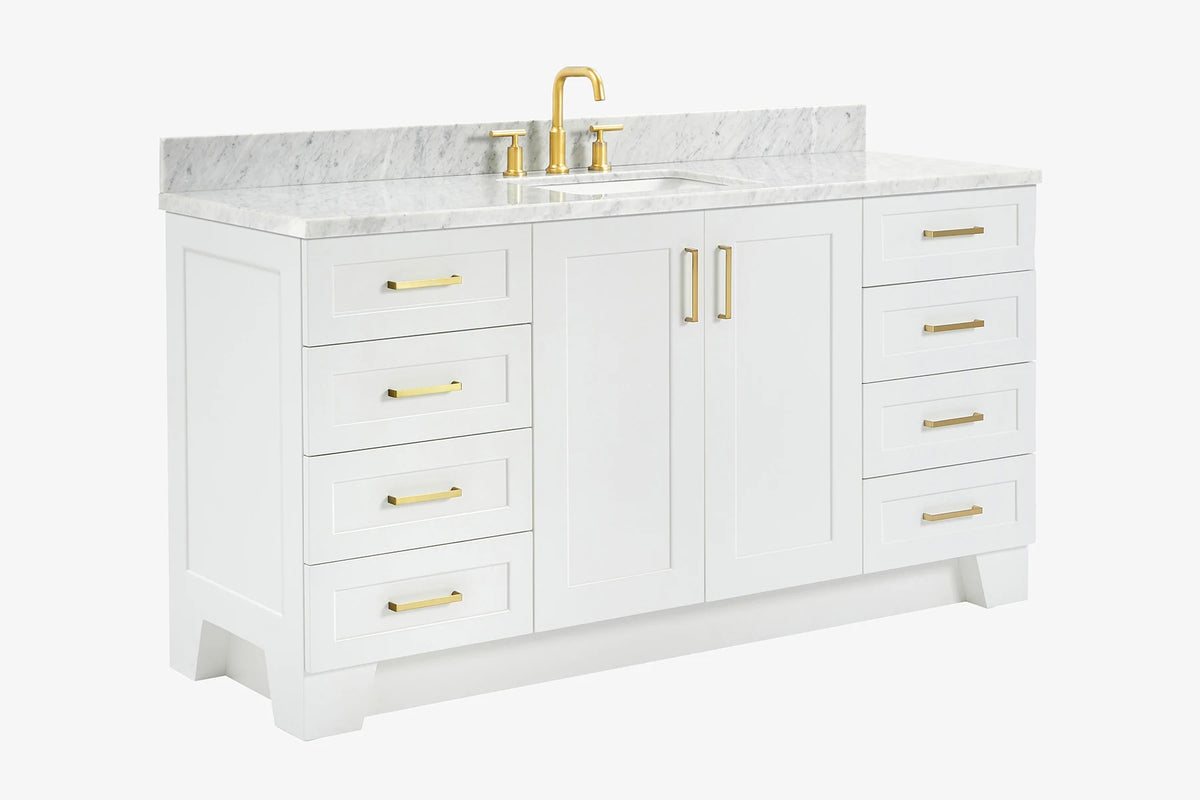 Ariel taylor (66"& 67") single rectangle sink vanity with marble countertop (0.75"&1.5") edge.