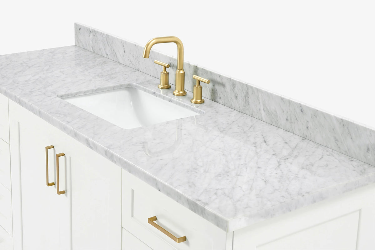 Ariel taylor (66"& 67") single rectangle sink vanity with marble countertop (0.75"&1.5") edge.