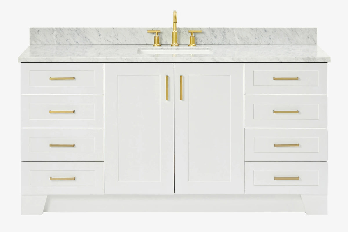Ariel taylor (66"& 67") single rectangle sink vanity with marble countertop (0.75"&1.5") edge.