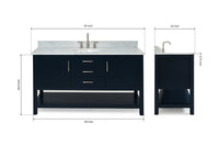 Ariel bayhill 60-61 in. oval sink vanity with (0.75,1.5) countertop