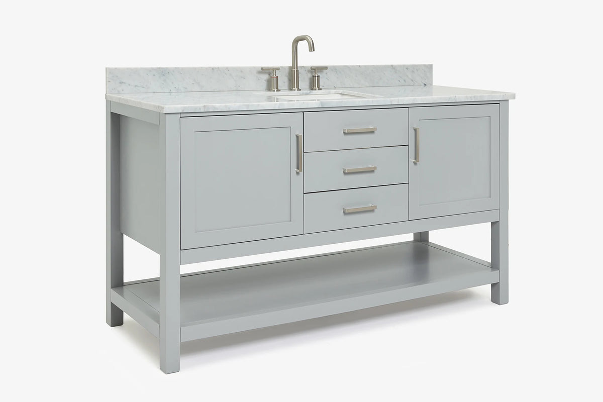 Ariel bayhill 60-61 in. rectangle sink vanity with (0.75,1.5) countertop