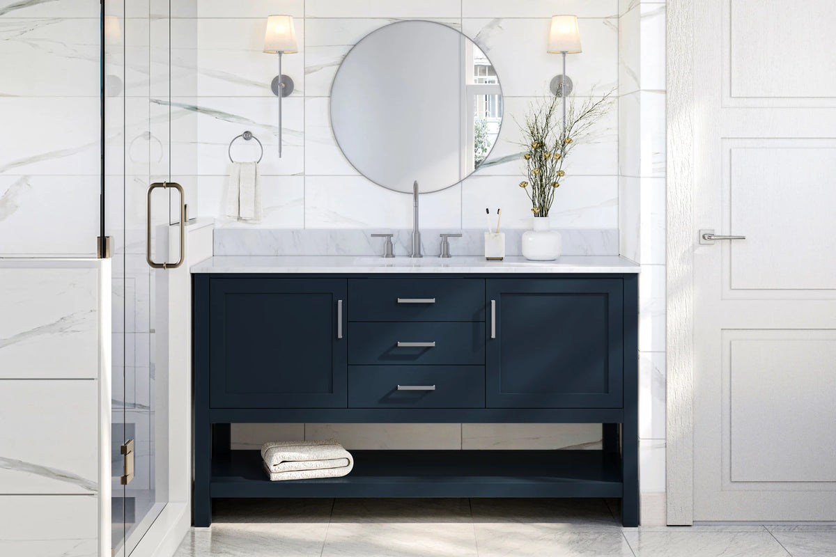 Ariel bayhill 60-61 in. rectangle sink vanity with (0.75,1.5) countertop