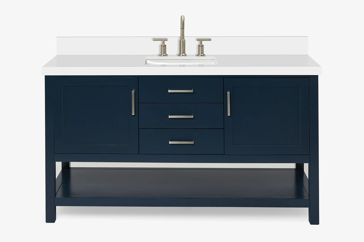 Ariel bayhill 60-61 in. rectangle sink vanity with (0.75,1.5) countertop