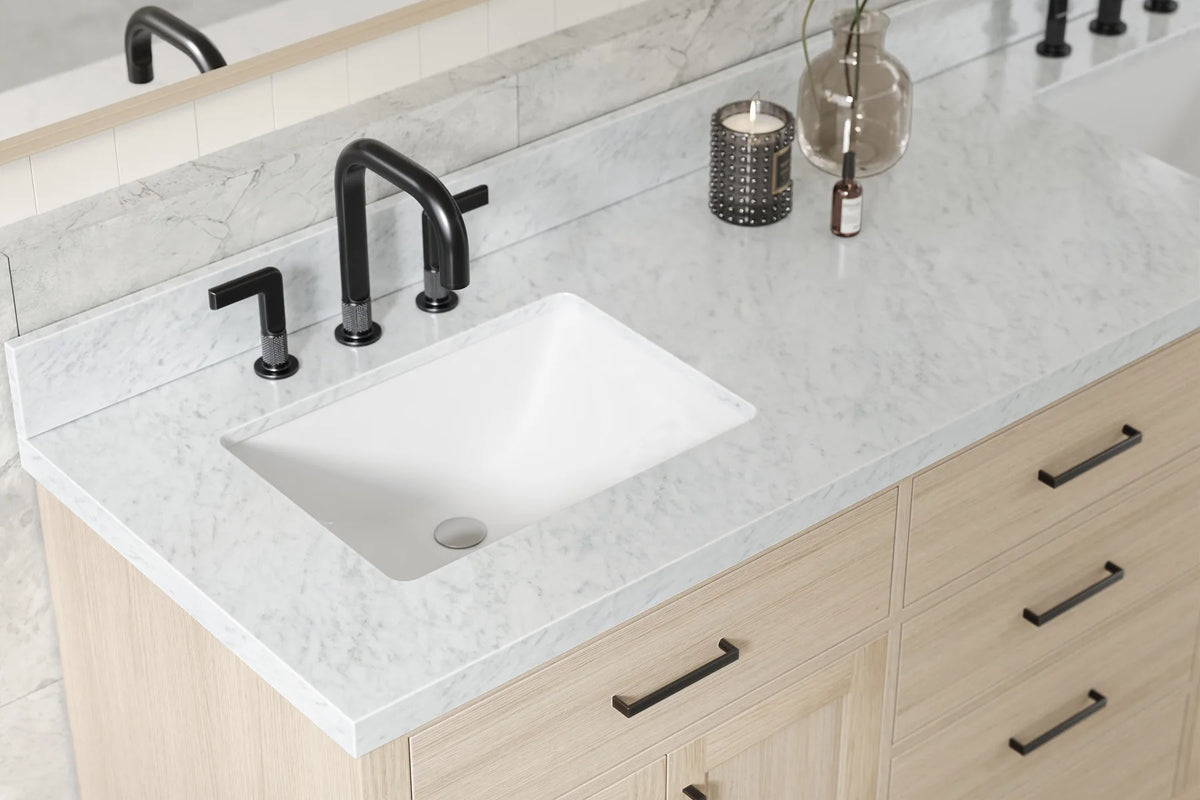 Ariel hepburn 71-73 in. double rectangle sink vanity with 0.75-1.5 in countertop