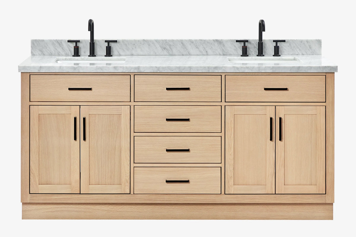 Ariel hepburn 71-73 in. double rectangle sink vanity with 0.75-1.5 in countertop