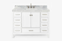 Ariel cambridge( 48"& 49") single rectangle sink Bathroom vanity with carrara marble (0.75 in, 1.5 in, 2 in) countertop