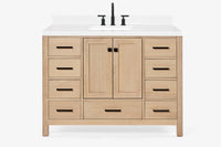 Ariel cambridge( 48"& 49") single rectangle sink  Bathroom vanity with carrara  marble (0.75 in, 1.5 in, 2 in) countertop