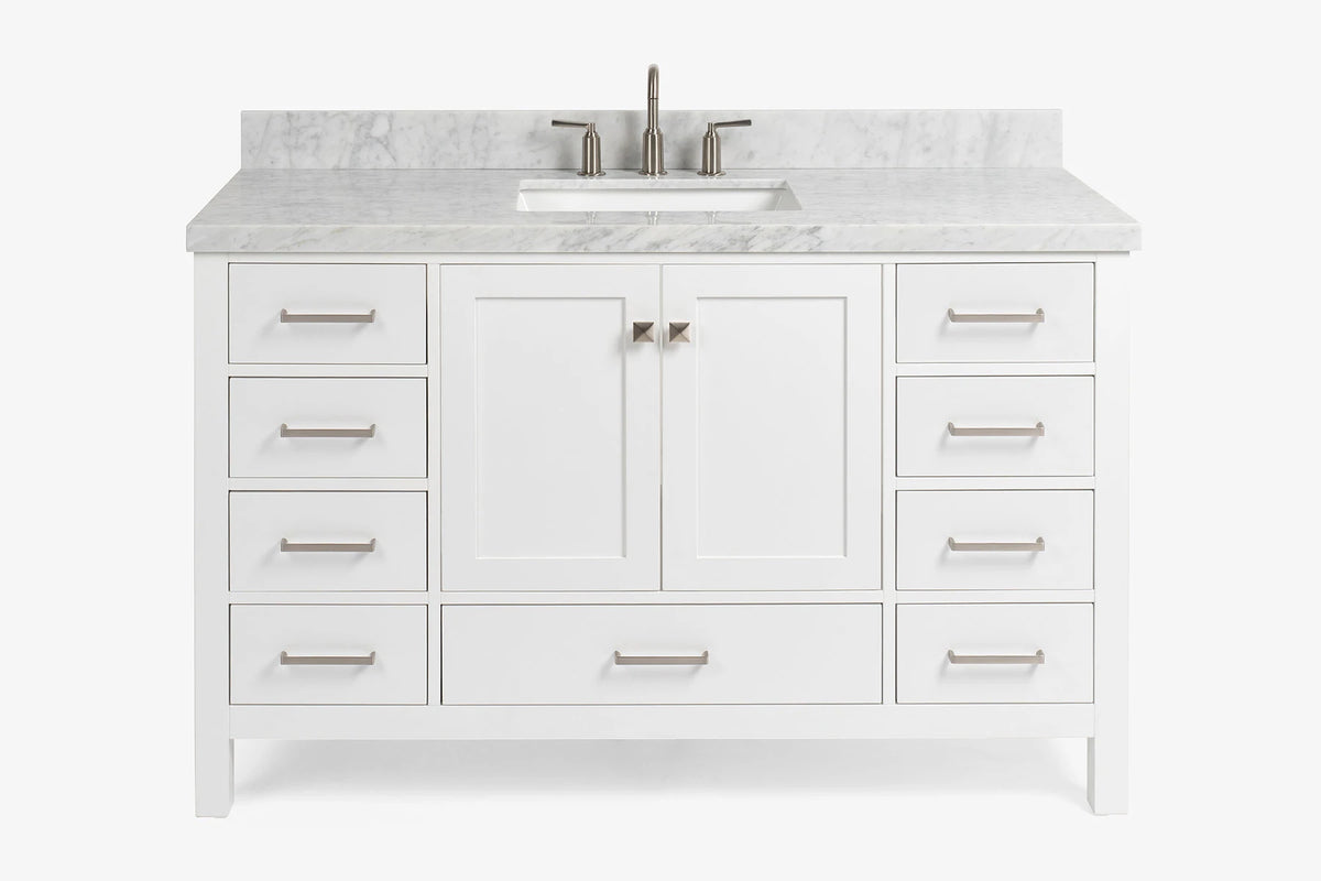 Ariel Cambridge 54-55 in. single rectangle sink vanity with (0.75, 1.5, 2)in countertops