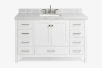 Ariel Cambridge 54-55 in. single rectangle sink vanity with (0.75, 1.5, 2)in countertops