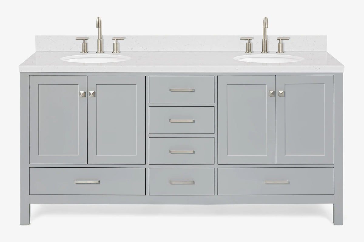 Ariel cambridge (73") double oval sink vanity set.