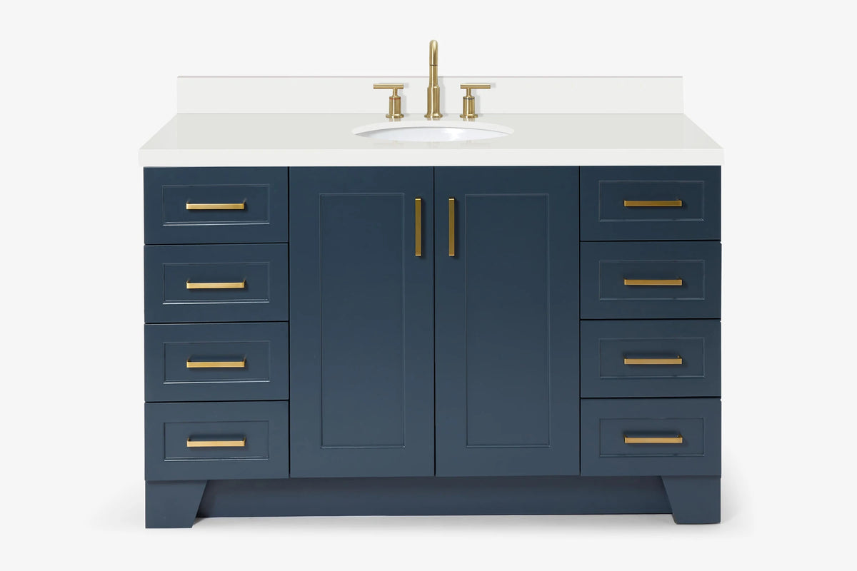 Ariel taylor (54"& 55") single oval sink vanity with marble (0.75" & 1.5")countertop.