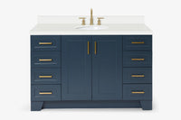 Ariel taylor (54"& 55") single oval sink vanity with marble (0.75" & 1.5")countertop.