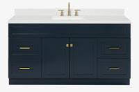 Ariel hamlet(66"&67") inch single rectangle sink vanity with marble countertop (0.75"&1.5") edge.