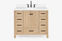 Ariel cambridge(42" & 43") single oval sink vanity with marble (0.75",1.5" & 2") in countertop