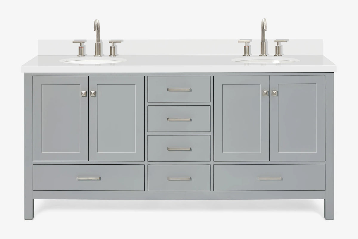 Ariel cambridge (73") double oval sink vanity set.