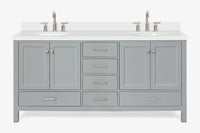 Ariel cambridge (73") double oval sink vanity set.