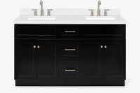 Ariel hamlet (60"& 61") double rectangle sink vanity with (0.75"& 1.5") countertop.