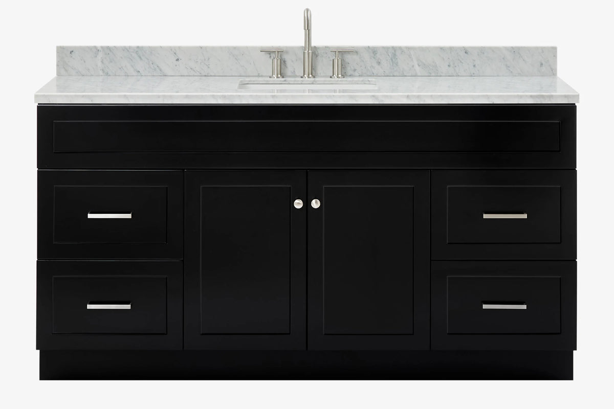 Ariel hamlet(66"&67") inch single rectangle sink vanity with marble countertop (0.75"&1.5") edge.