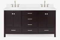 Ariel cambridge (66"&67") in double oval sink bathroom vanity with marble countertop (0.75" & 1.5").