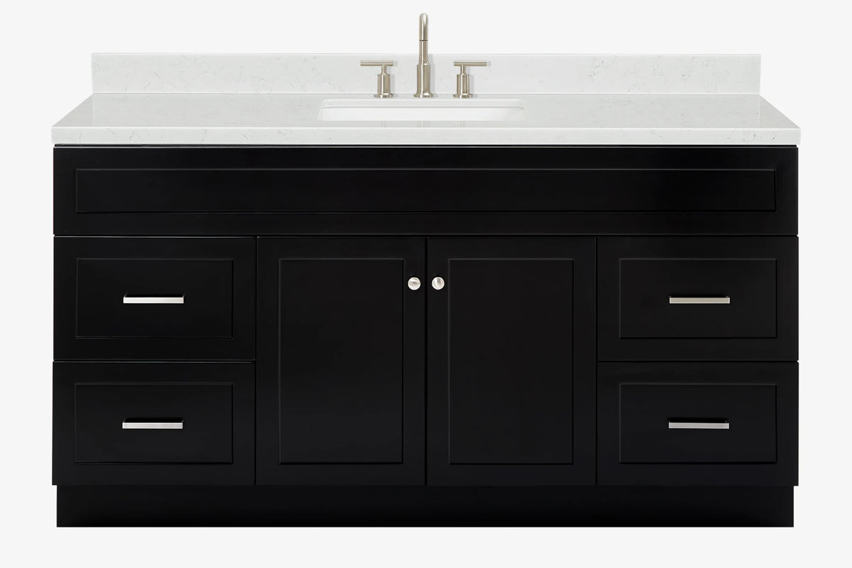 Ariel hamlet(66"&67") inch single rectangle sink vanity with marble countertop (0.75"&1.5") edge.