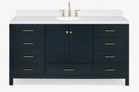 Ariel Cambridge (66" & 67") in single oval sink vanity with marble countertop (0.75" & 1.5").