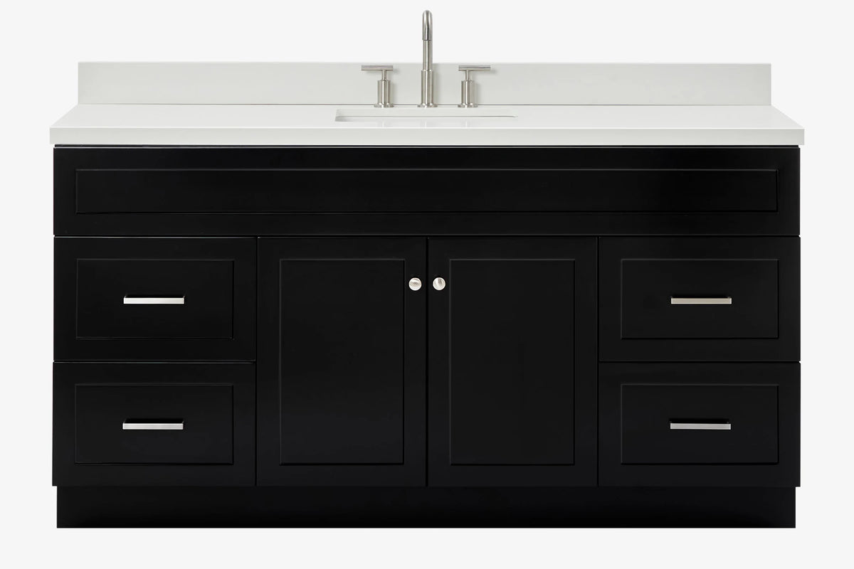 Ariel hamlet(66"&67") inch single rectangle sink vanity with marble countertop (0.75"&1.5") edge.