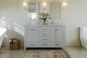 Ariel cambridge( 60 in , 61 in )  double rectangle sink vanity with Marble (0.75 in, 1.5 in, 2 in) countertop