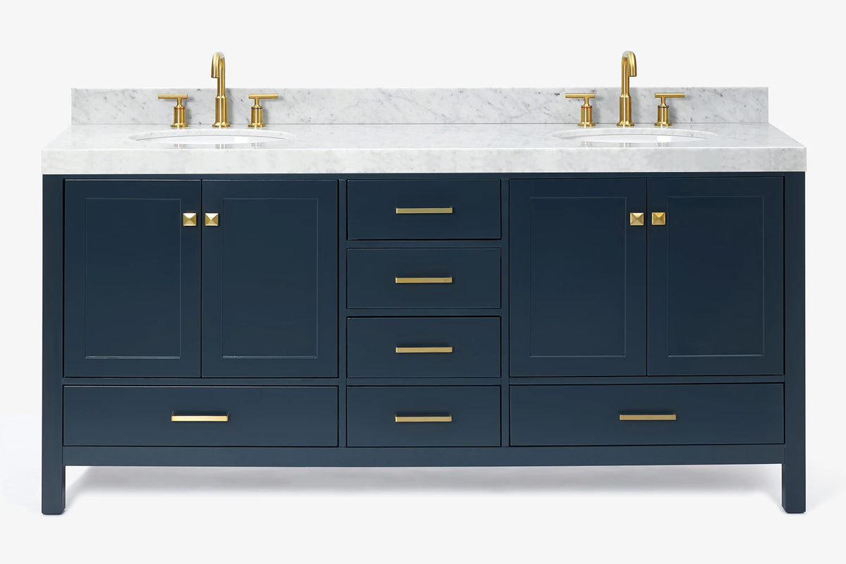 Ariel cambridge (73") double oval sink vanity set.