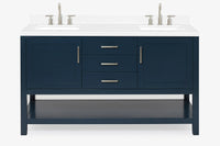 Ariel bayhill 60-61 in. double oval sink vanity with (0.75,1.5)  countertop