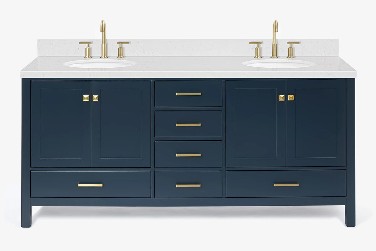 Ariel cambridge (73") double oval sink vanity set.