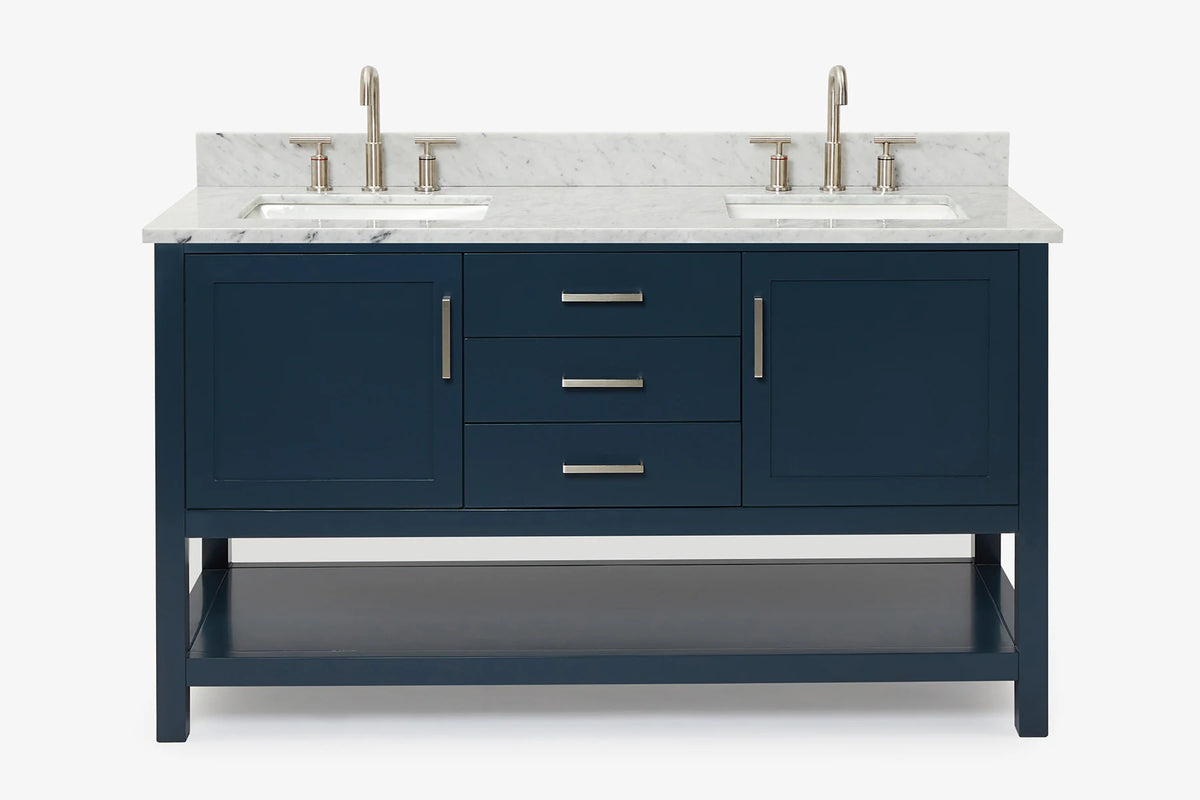 Ariel bayhill 60-61 in. double rectangle sink vanity with 0.75,1.5 countertop