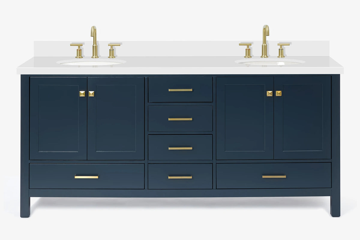 Ariel cambridge (73") double oval sink vanity set.