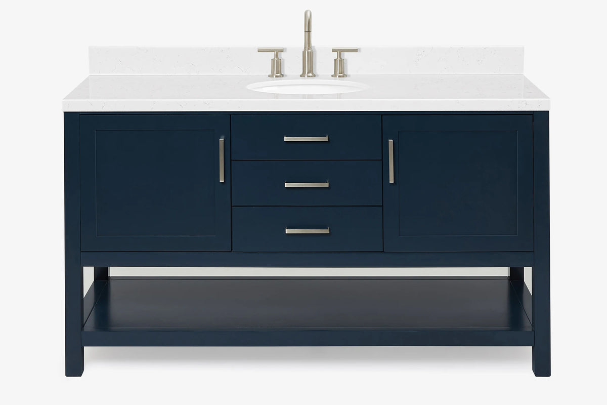 Ariel bayhill 60-61 in. oval sink vanity with (0.75,1.5)  countertop