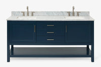 Ariel bayhill 72-73 in. double rectangle sink vanity with  (0.75,1.5) countertop