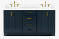 Ariel taylor (66"& 67") double rectangle sink vanity with marble countertop (0.75"& 1.5") edge.