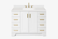 Ariel taylor (48"& 49") single rectangle sink vanity with marble (0.75" & 1.5") countertop.