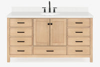 Ariel Cambridge (66" & 67") in single oval sink vanity with marble countertop (0.75" & 1.5").