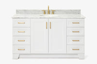 Ariel taylor (60"& 61")single oval sink vanity with marble (0.75"& 1.5") countertop.