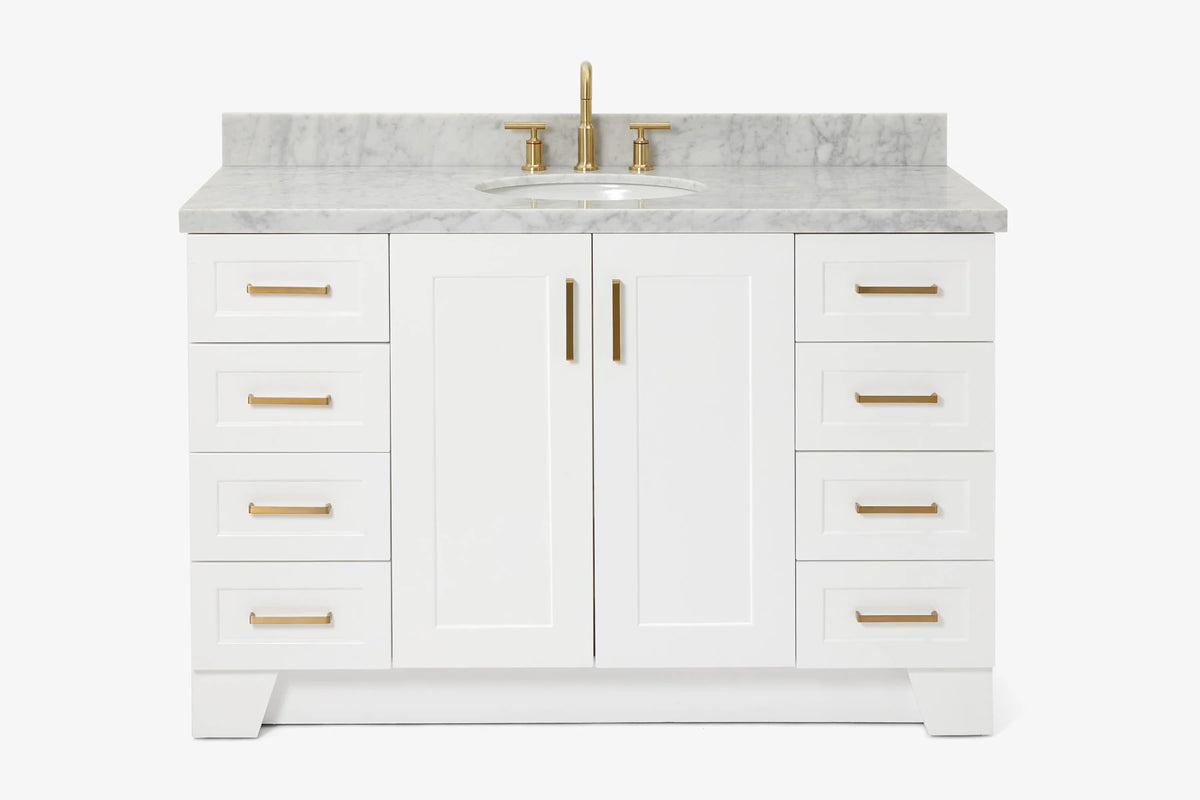 Ariel taylor (54"& 55") single oval sink vanity with marble (0.75" & 1.5")countertop.